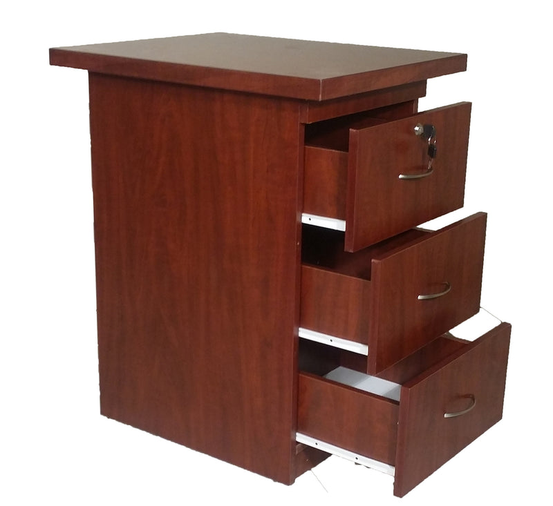 DESK HEIGHT PEDESTAL ROYAL MAHOGANY WITH TOP LOCK