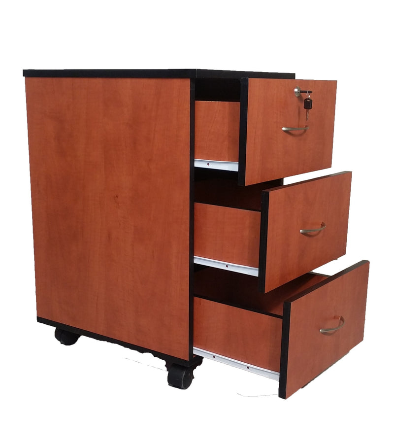 SUPER100 3 DRAWER MOBILE PEDESTAL CHERRY