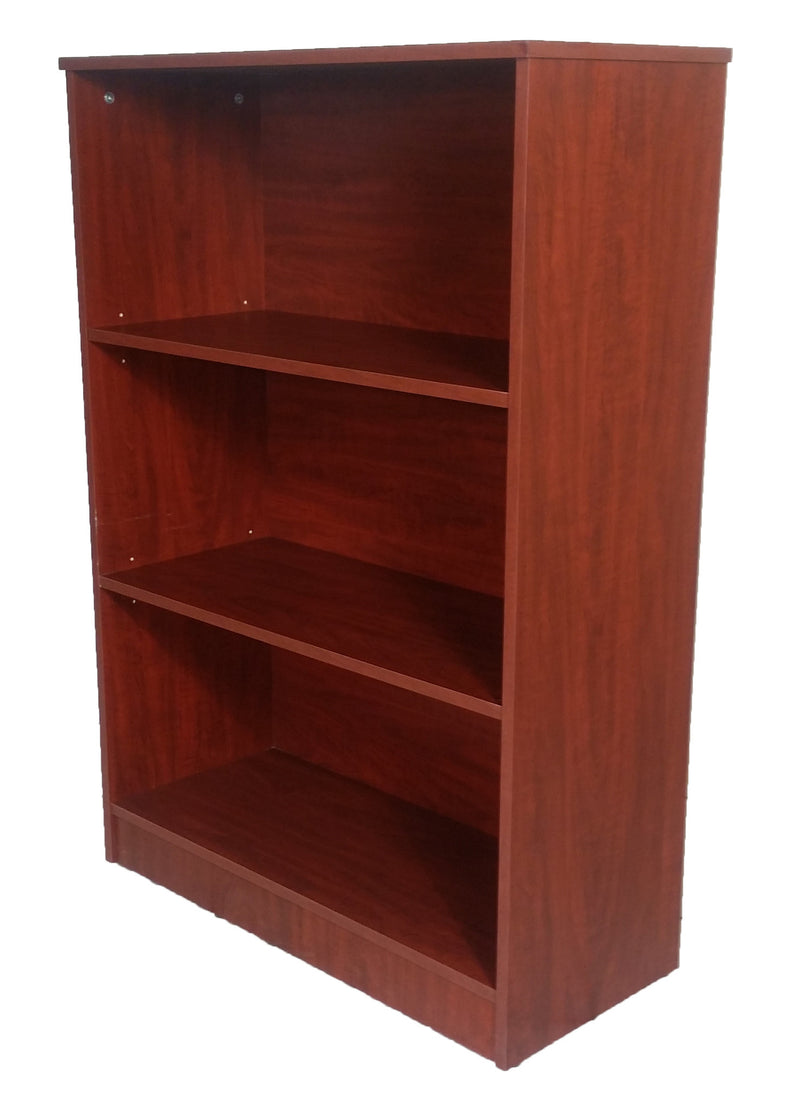 mahogany 3 tier shelf bookcase with adjustable shelves