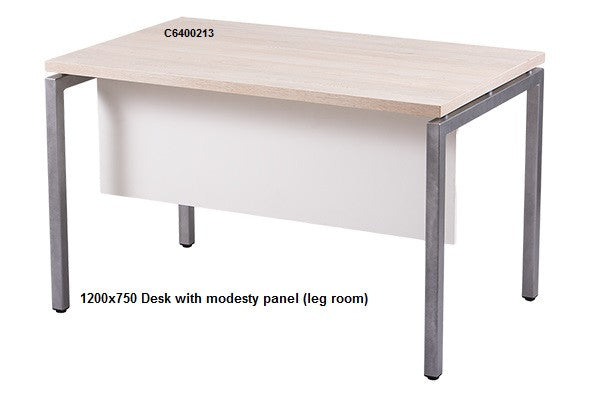 Desk shell with modesty panel (leg room)