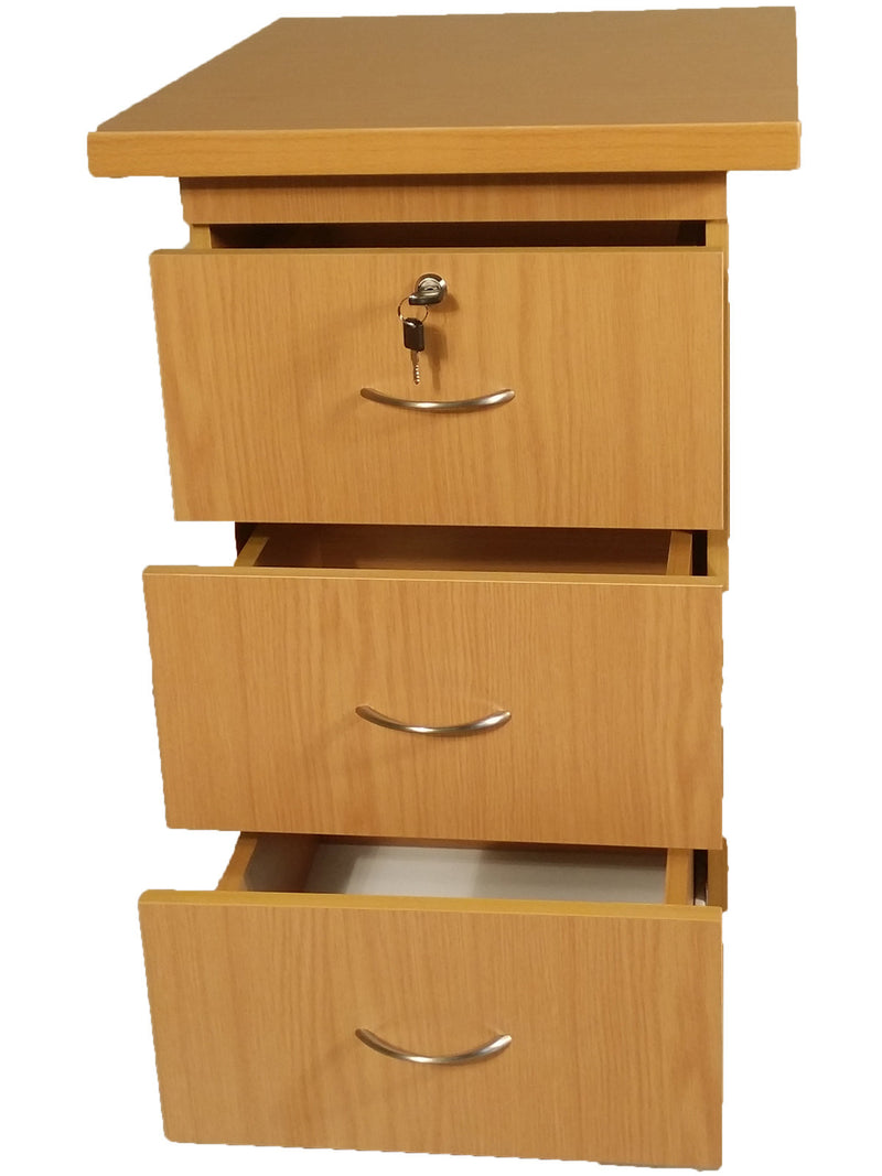 SUPER100 DESK HEIGHT PEDESTAL OAK