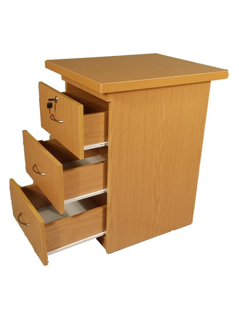 SUPER100 DESK HEIGHT PEDESTAL OAK