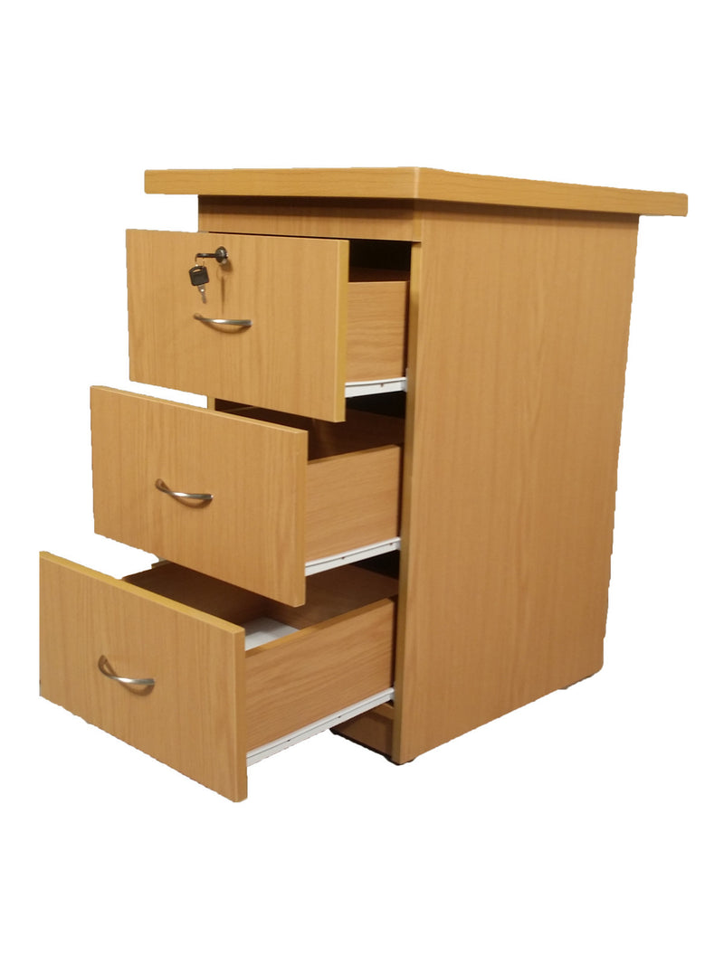 SUPER100 DESK HEIGHT PEDESTAL OAK