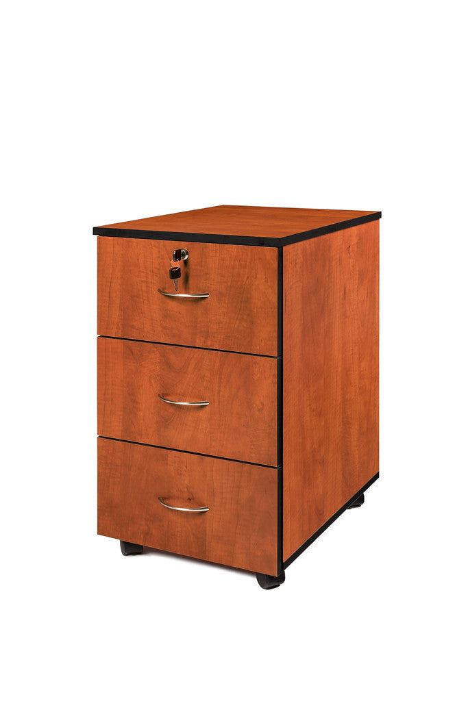 SUPER100 3 DRAWER MOBILE PEDESTAL CHERRY